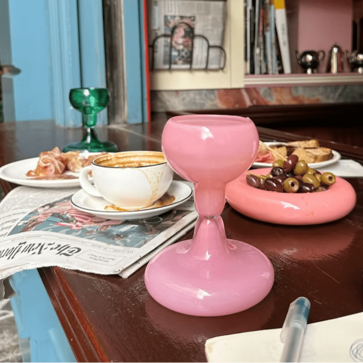 Gustaf Westman - Chunky Wine Glass | Pink - Kitchenware - zulqamvoxer.shop