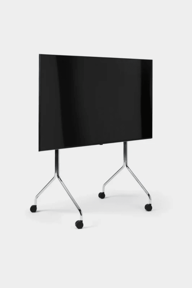 Pedestal - Moon Tall TV Stand | Chrome - Tv Stand - zulqamvoxer.shop