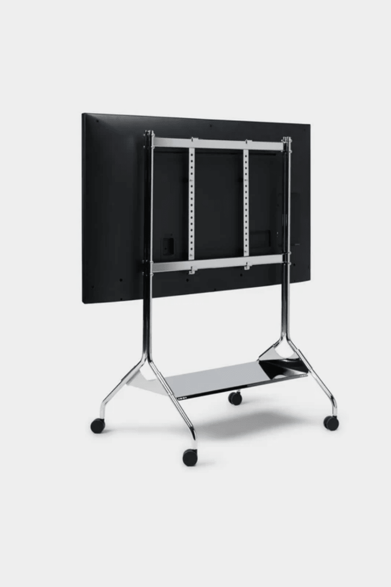 Pedestal - Moon Tall TV Stand | Chrome - Tv Stand - zulqamvoxer.shop