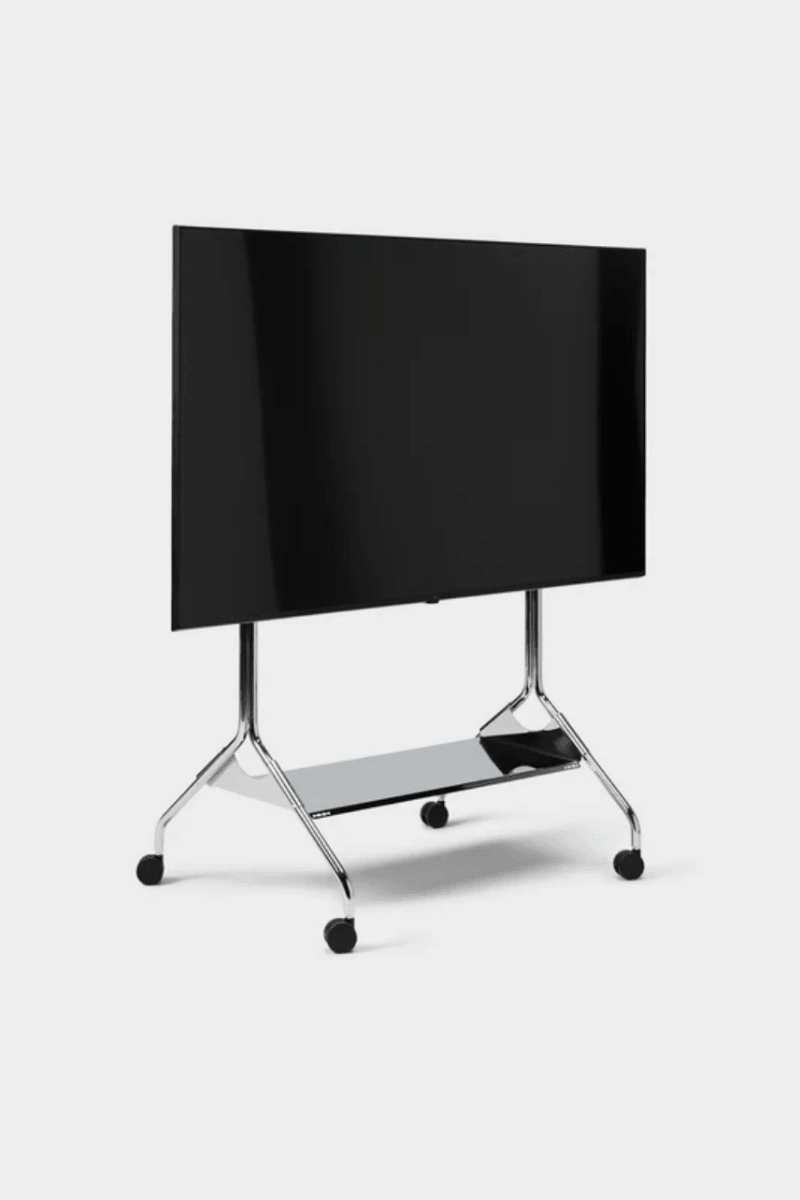 Pedestal - Moon Tall TV Stand | Chrome - Tv Stand - zulqamvoxer.shop
