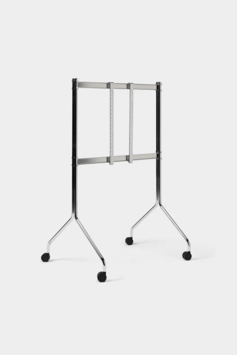 Pedestal - Moon Tall TV Stand | Chrome - Tv Stand - zulqamvoxer.shop