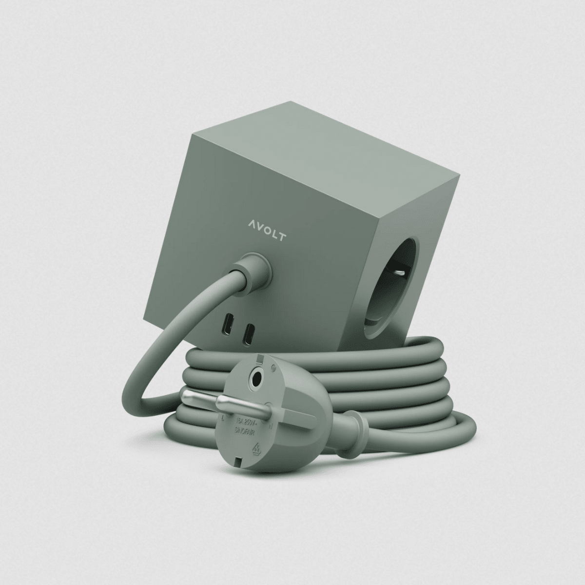 Avolt - Square 1 USB-C | Oak Green - Socket - zulqamvoxer.shop